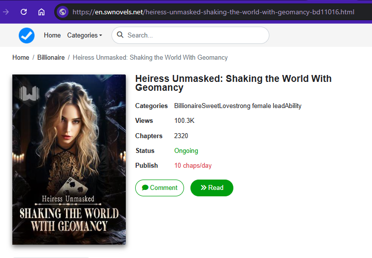 heiress unmasked: shaking the world with geomancy novel free